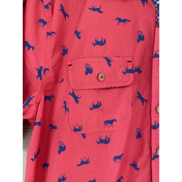 Matilda Jane Joanna Gaines Red High Horse Rodeo Equestrian Button Up Shirt Large - Picture 2 of 7